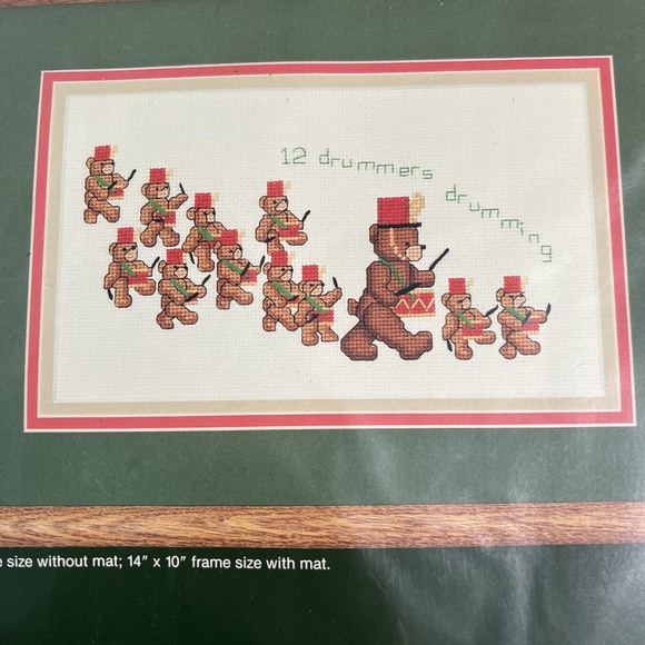 VTG NOS Dale Burdett Country Cross Stitch Kit DRUMMERS DRUMMING Christmas 1986 - Picture 3 of 4